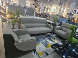 Quality 5-Seater Leather Sofa Set , Two Armchairs