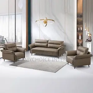 Quality 5-Seater Leather Sofa Set , Two Armchairs