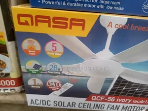 DC Solar Ceiling Fan White