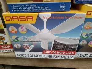 DC Solar Ceiling Fan White