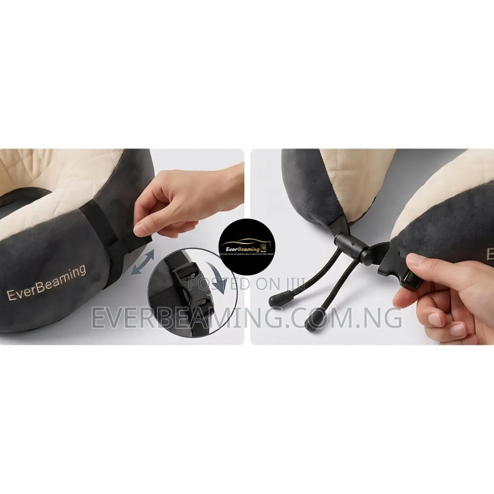 EverBeaming Neck Pillow _ Cream and Grey