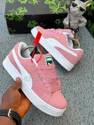 PUMA Suede Pink White Sneakers
