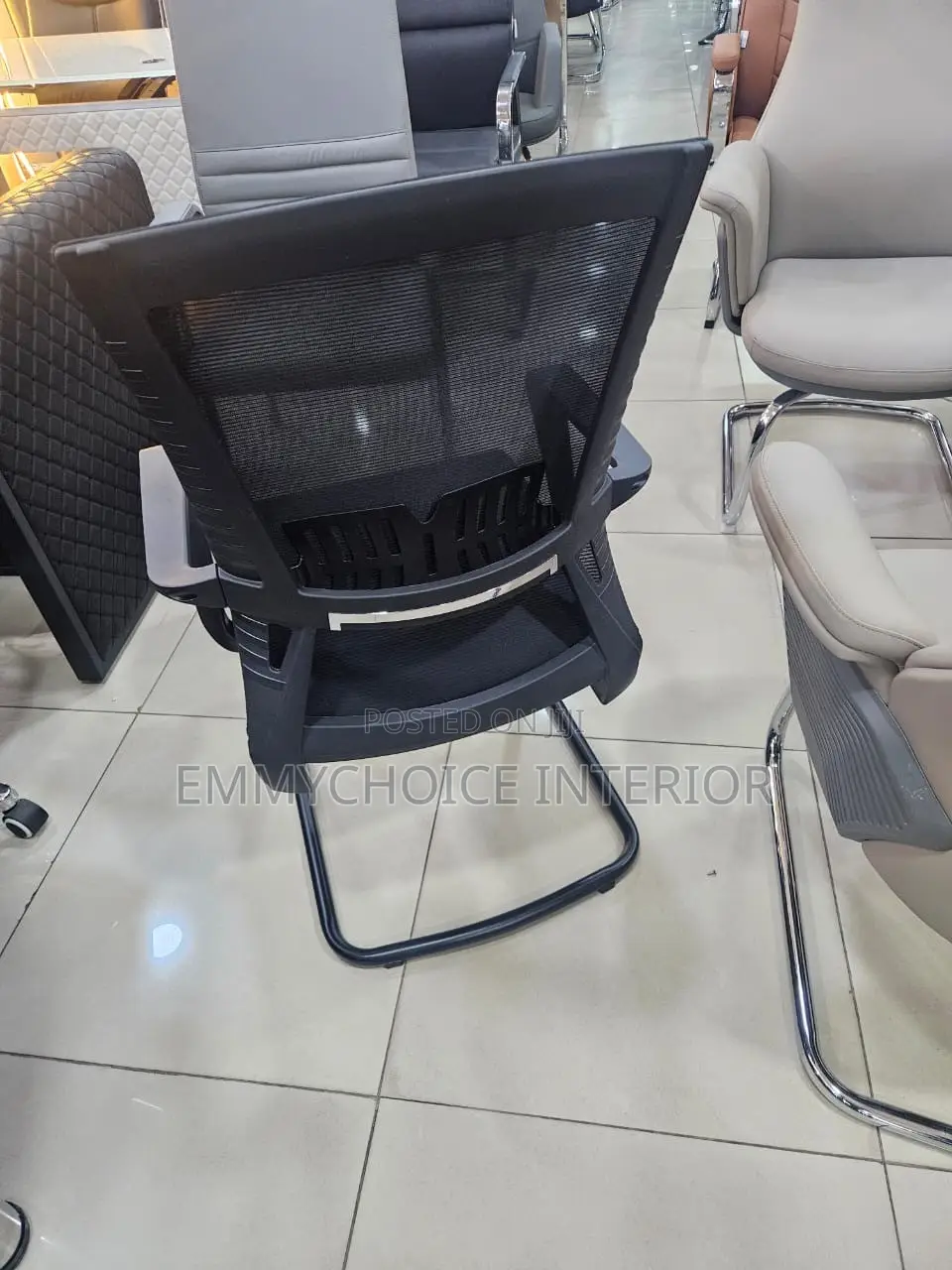 Italian Mesh Visitor Office Chair,  Black