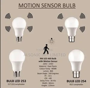 PIR Motion Sensor LED Bulb Light Automatic InfraredE27/B22