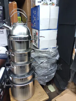 Stainless Cookware With Gold Design