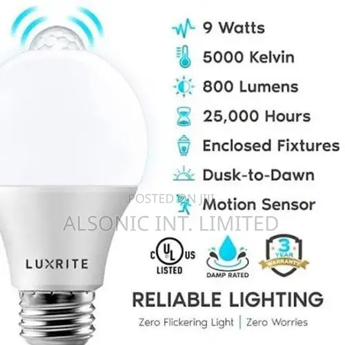 PIR Motion Sensor LED Bulb Light Automatic InfraredE27/B22
