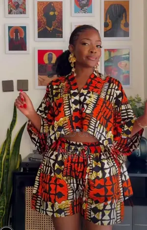 Women’s Ankara Two-Piece Set | African Print Crop Top & Shorts.