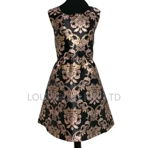 Original Metallic Jacquard Dress(Black Pink)