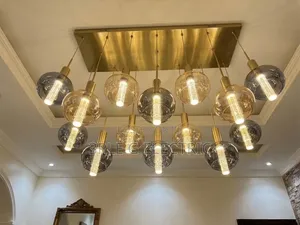 120cm by 400 Bottle Glass Chandelier 
Amber and Smoky