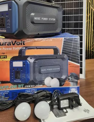 200w Bluetooth Solar Generator With 50W Panel and 2 Bulbs