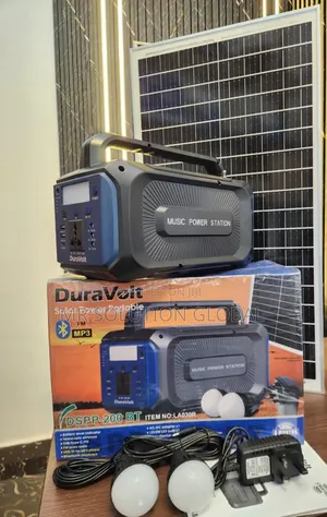 Original 200w Bluetooth Solar Generator With 50W Panel and 2 Bulbs