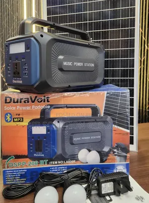Original 200w Bluetooth Solar Generator With 50W Panel and 2 Bulbs