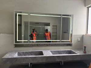Luxury Double Basin Vanity Unit With Integrated LED Mirror Cabinet