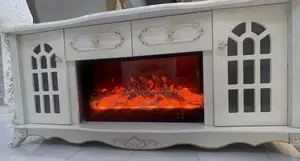 Modern White Electric Fireplace TV Stand (Flawless)