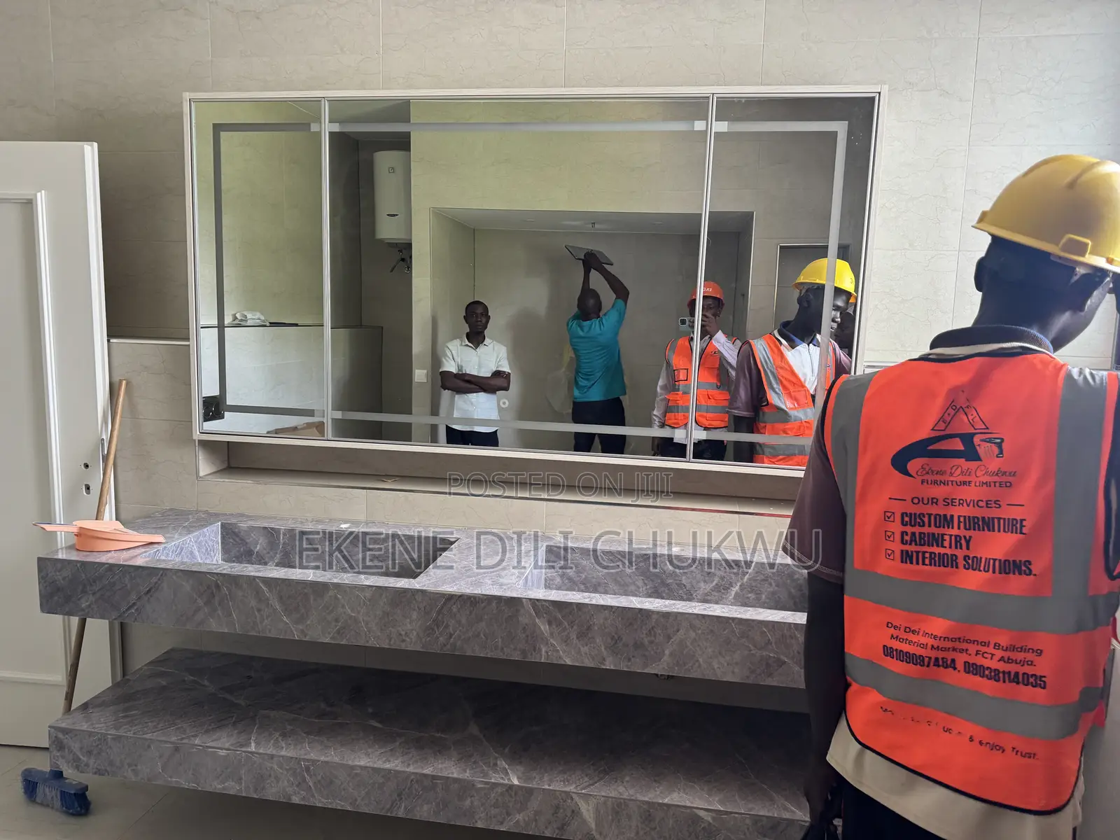 Luxury Double Basin Vanity Unit With Integrated LED Mirror Cabinet