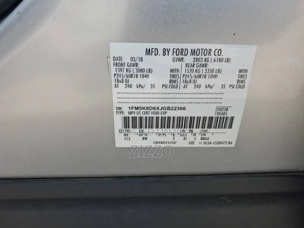 Ford Explorer 2018 Silver