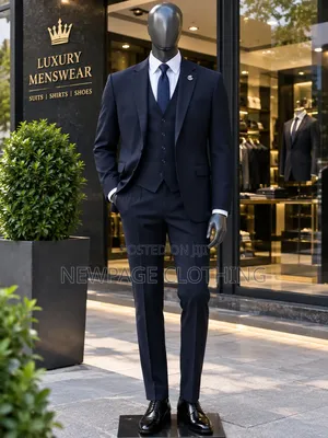 Sharp Navy Blue Blazer With Matching Waistcoat – 3-in-1 Style