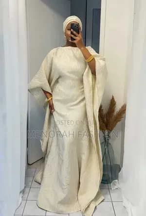 Luxury Mikado/Damask Bubu Dress With Inner Belt and Scarf
