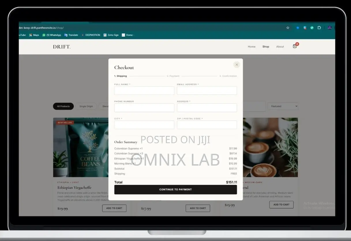Coffee Ordering Website
