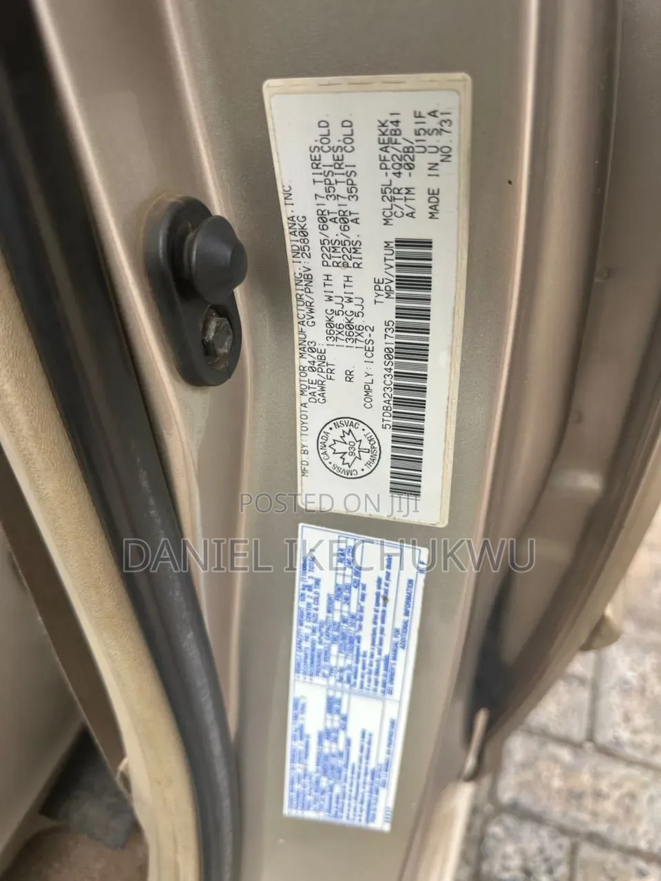 Toyota Sienna 2004 Gold