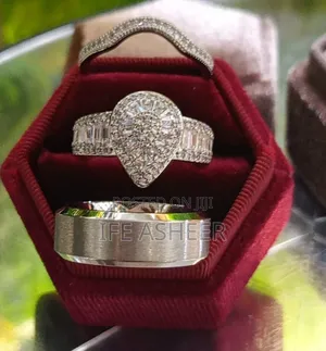 Glitters Luxury Set of Silver Wedding Ring G008 - Silver