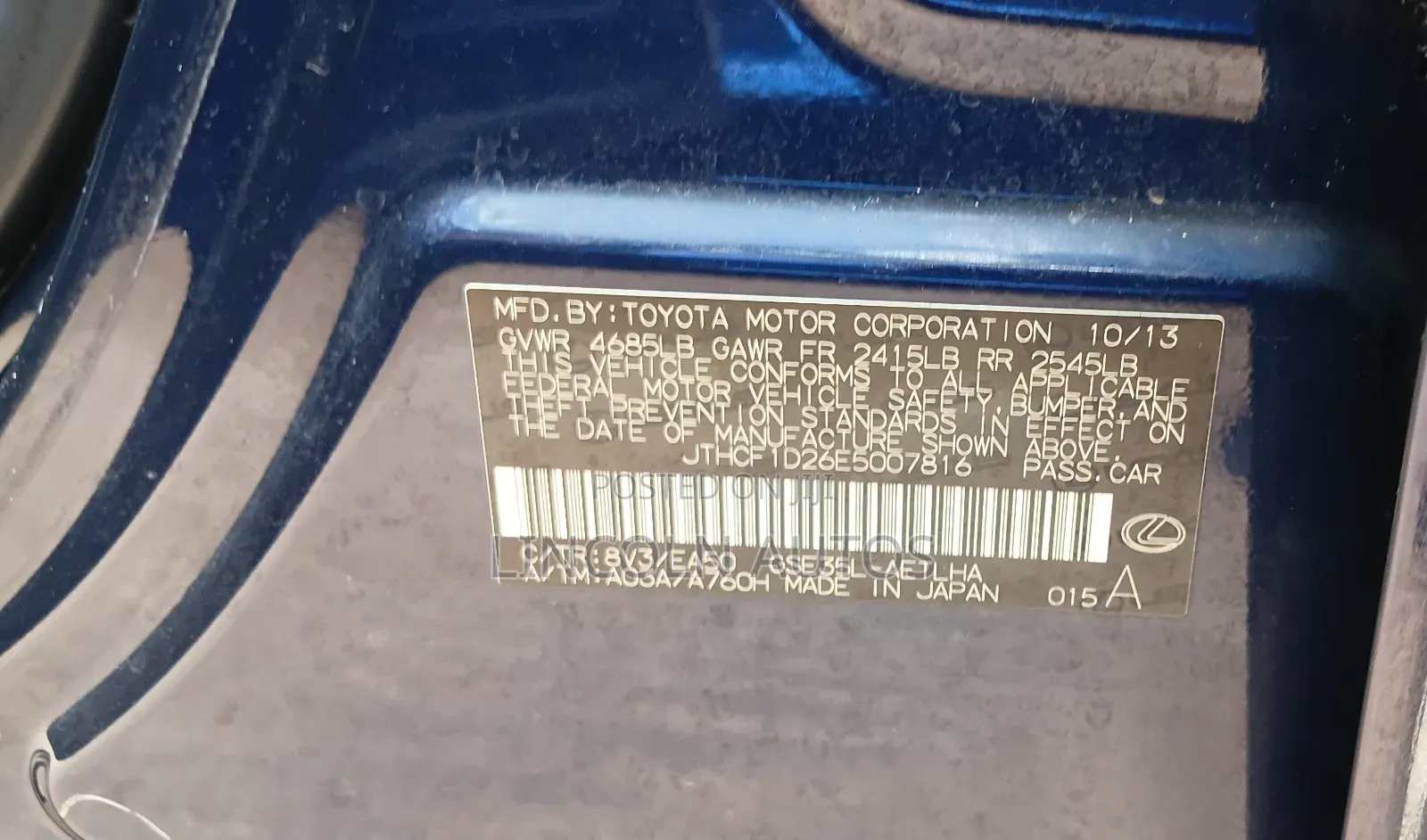 Lexus IS 2014 Blue