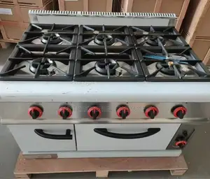 Commercial 6 Burner Gas Cooker With Oven