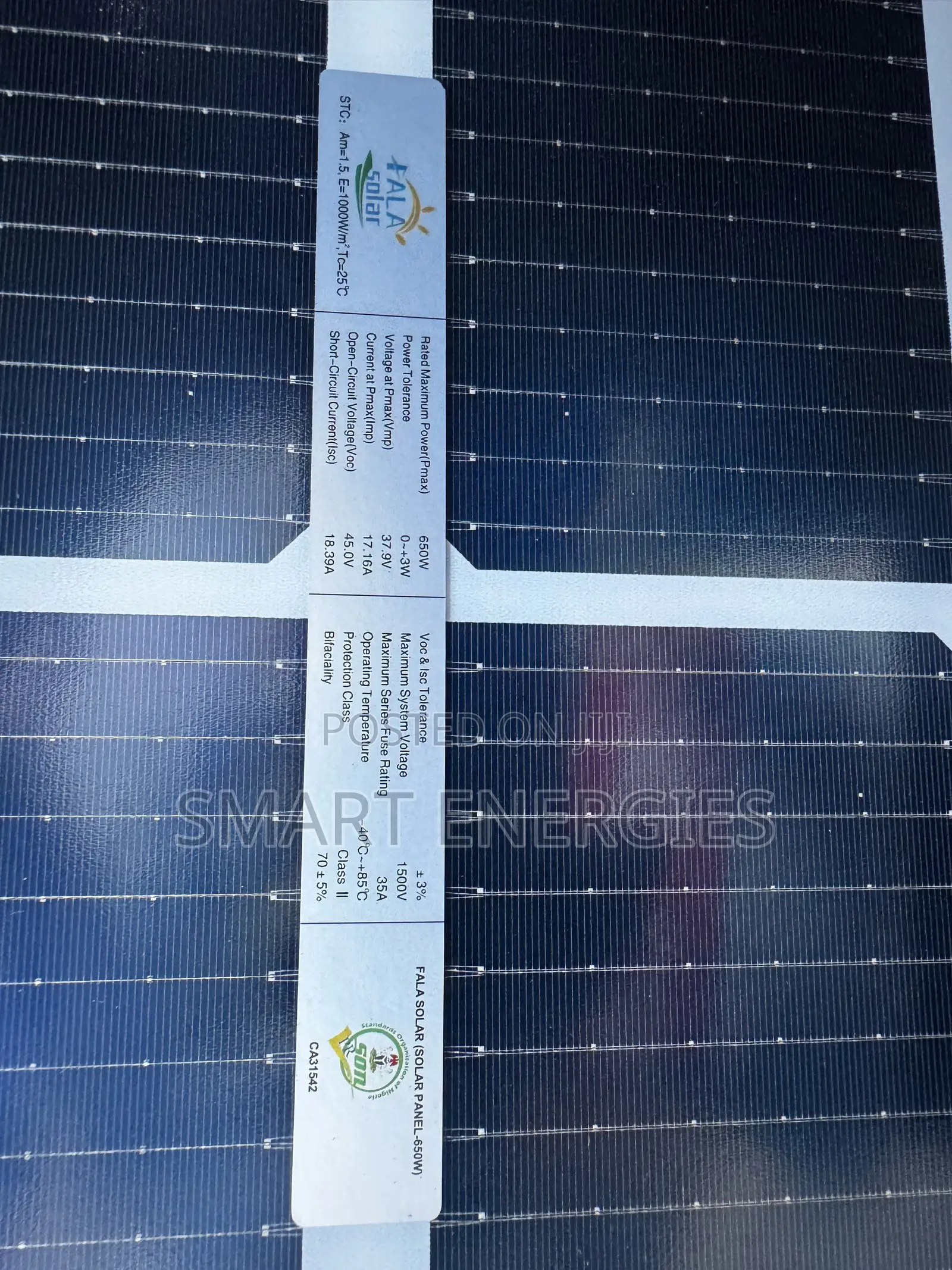 650watts Fala Solar 144cells Bifacial Mono Solar Panel