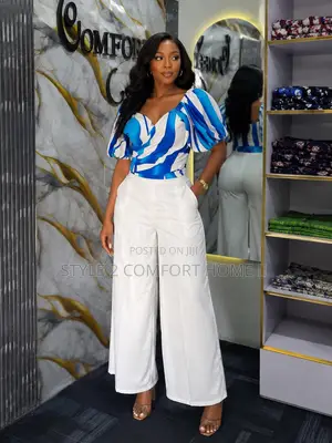 2-Piece Wrap Top&palazzo Pant