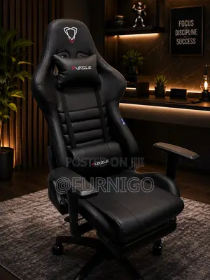 Ergonomic Furgle Gaming Chair With Footrest - Black, Red, White