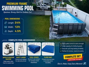 Intex 24ft X 12ft X 4.5ft Premuim  Pool With Complete Pool Accessories