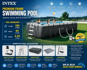 Intex 18ft X 9ft X 4.5ft Premuim  Pool With Complete Pool Accessories