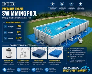 Intex 16t X 8ft X 3.7ft Premuim  Pool With Complete Pool Accessorie
