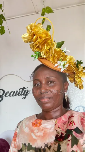 Handmade Gold Floral Fascinator Hat