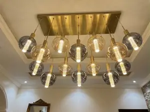1200mm Amber/Smoky Bottle Glass Chandelier