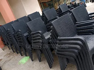 Rattan Design Plastic Chair | Strong Stackable Outdoor/Garden Chair