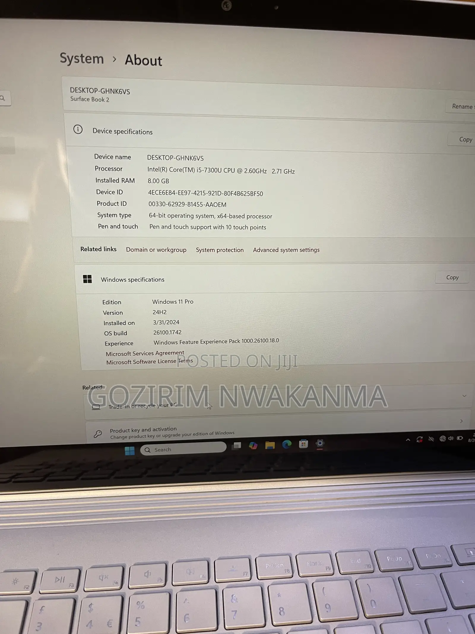 Laptop Microsoft Surface Book 2 8GB Intel Core i5 SSD 256GB