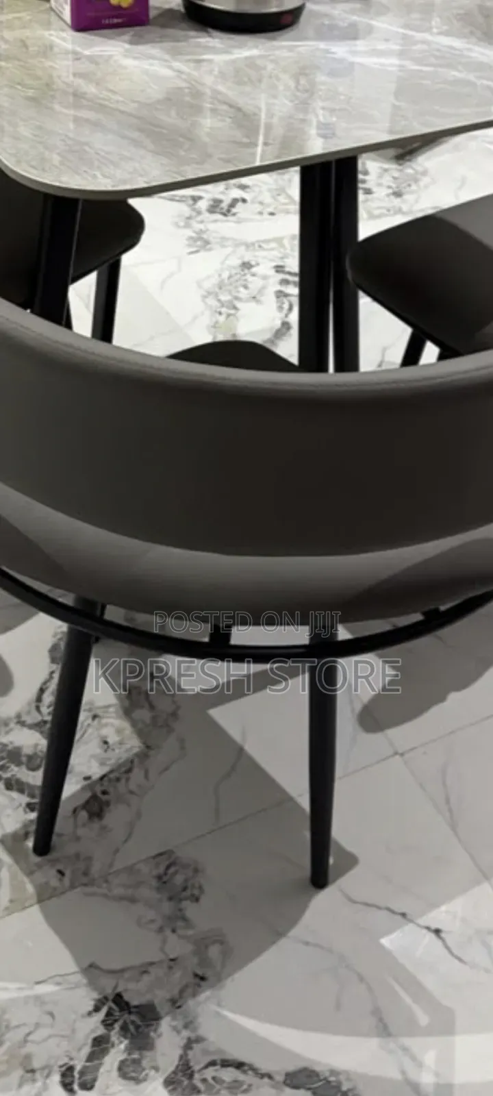 4 Chair Marble Dining Table Set