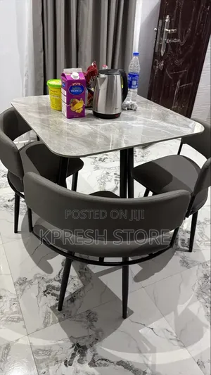 4 Chair Marble Dining Table Set