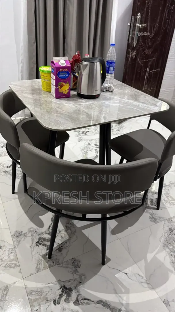 4 Chair Marble Dining Table Set