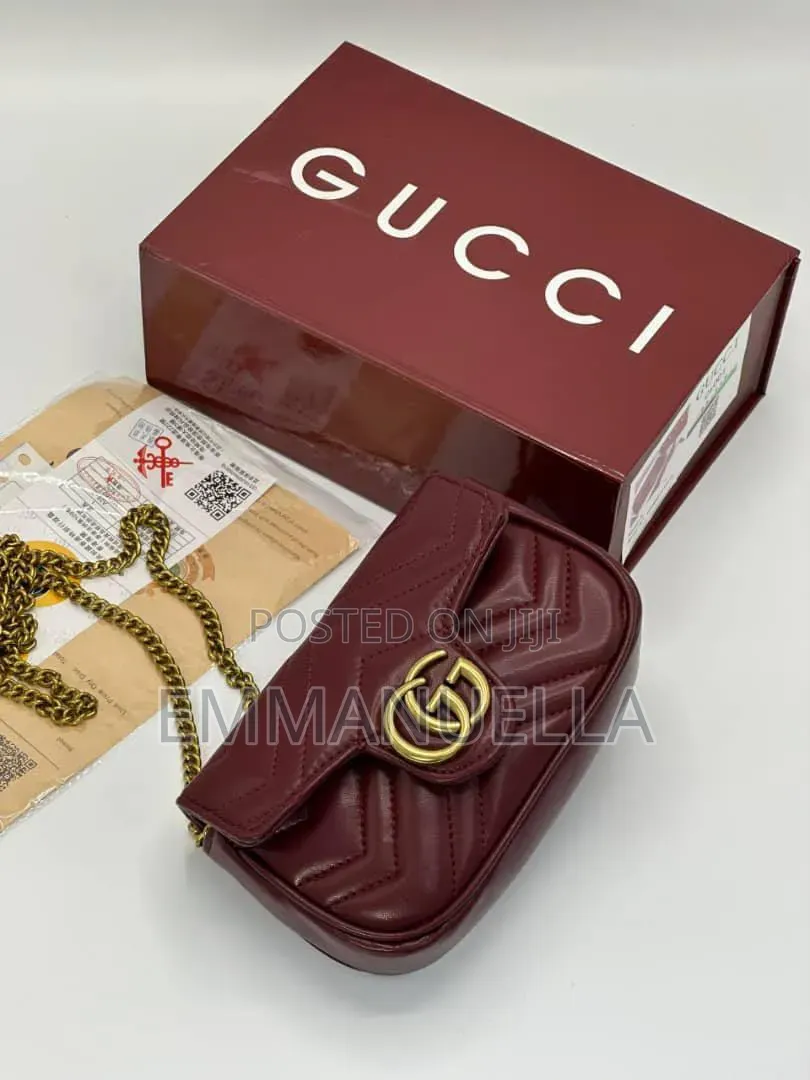 Burgundy Chain Strap Handbag
