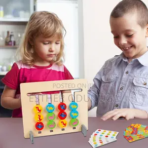 Montessori Slide Puzzle Toy Wooden Board Brain Teaser