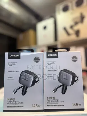 UGREEN Nexode Car Charger 145W With Retractable USB-C Cable