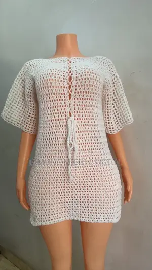 White Crochet Beach Top
