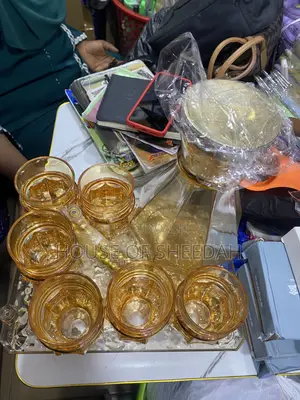 Edmund 8-Piece Amber Glass Water Set