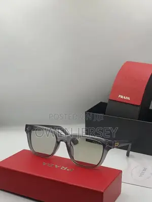 Prada Square-Frame Sunglasses – Translucent Grey With Tinted Lenses