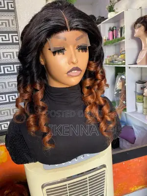Beautiful Bounce Human Hair Blend Wig With a Closure
