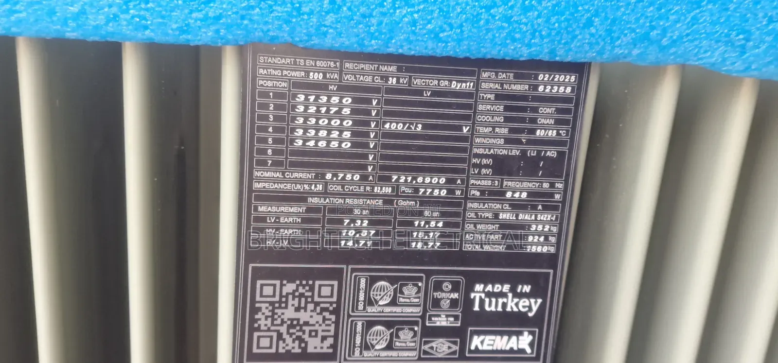 500kv 33kva Transformer MEKSAN