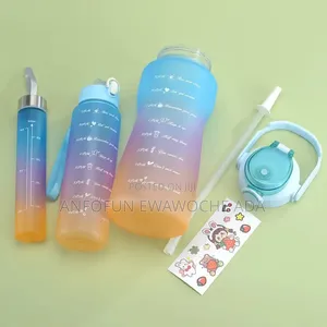 3-in-1 Black Motivational Children’s Water Bottle