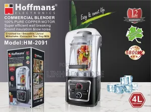 Hoffmans 4L Electronic Commercial Blender With 100% Pure Copper Motor